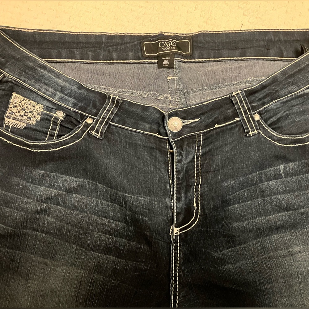 Cato Women's Indigo Boot Cut Jeans with Contrast Stitching‎